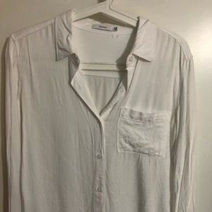 Aritzia talula white long sleeve blouse